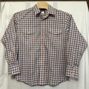 Wrangler Shirt‎ Pearl Snap Mens Size XL Pink Blue Plaid Long Sleeve Western